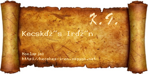 Kecskés Irén névjegykártya