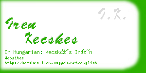 iren kecskes business card